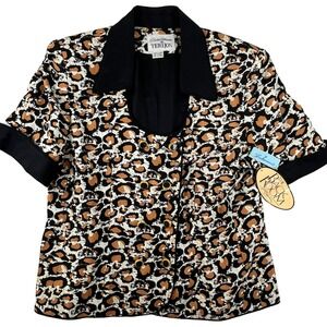 Vintage 90s Rickie Freeman for Teri Jon Linen Blazer NWT Double Breasted 22" P2P